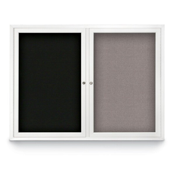 United Visual Products Corkboard, Cobalt/Black, 60" X36" UV405-BLACK-COBACC - main
